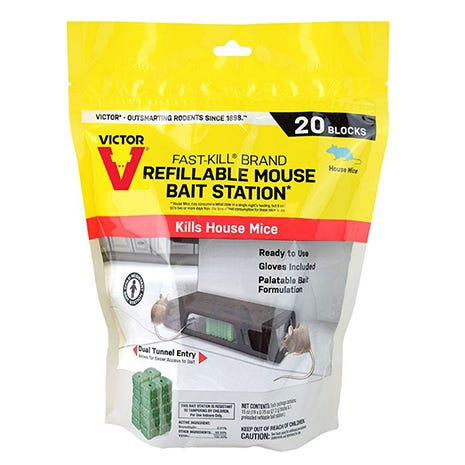 Fast-Kill Brand Refillable Mouse Poison Bait Station