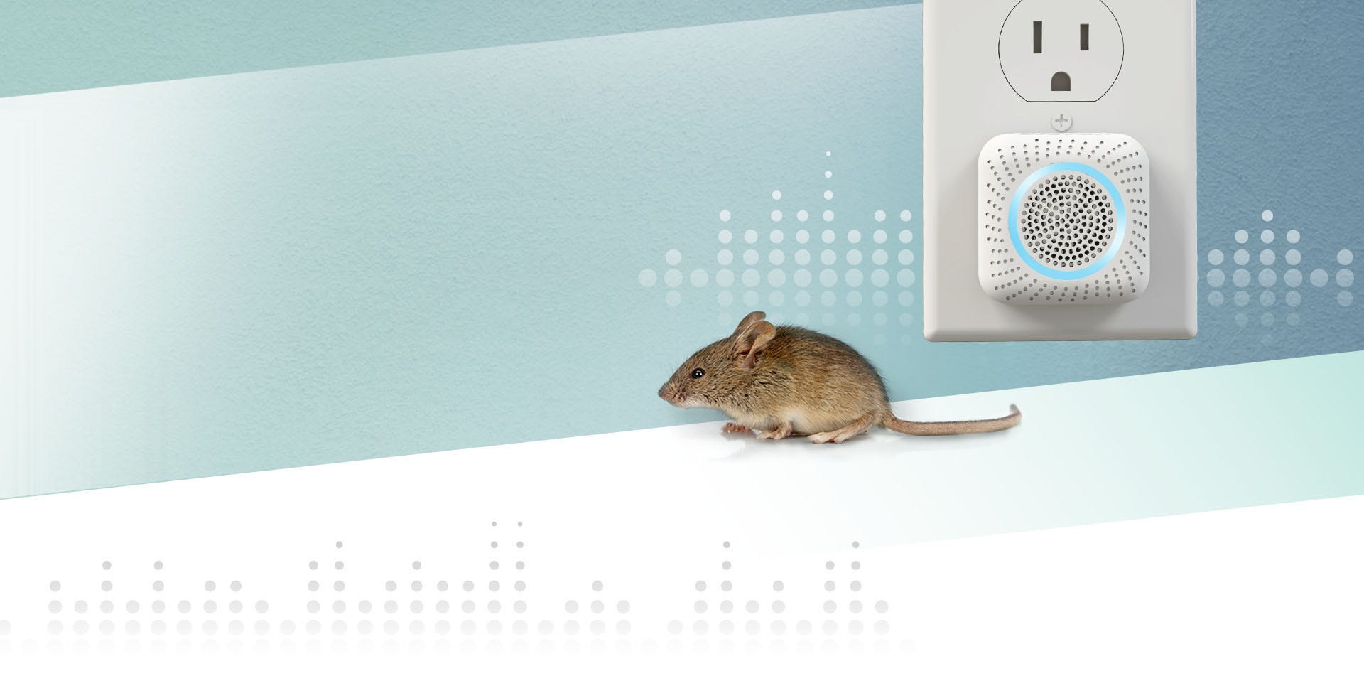 A mouse, and an outlet with a Victor PestChaser plugged in